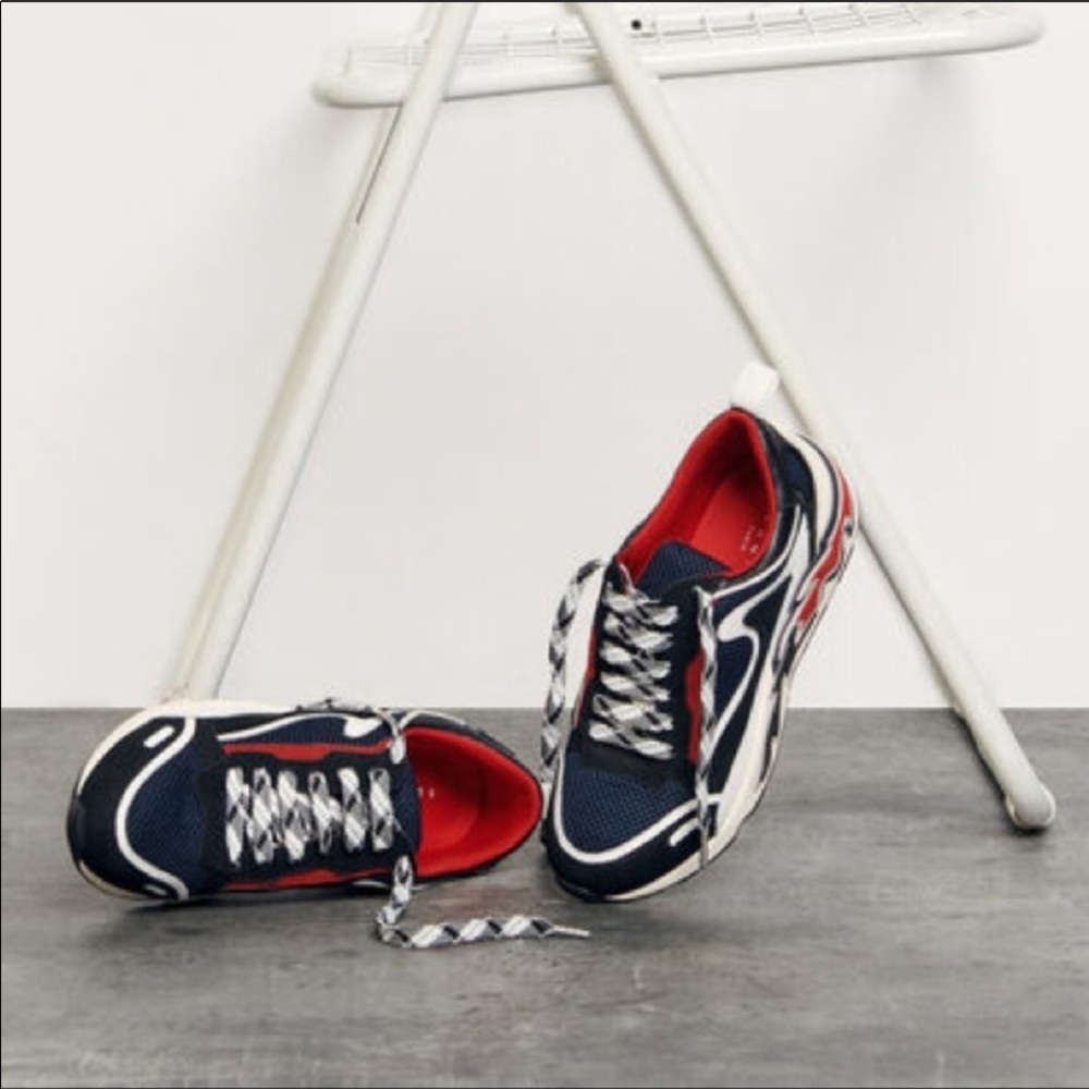 SANDRO FLAME SNEAKERS DARK NAVY SIZE EU 40/USA 9-9.5 NWT - Picture 13 of 16
